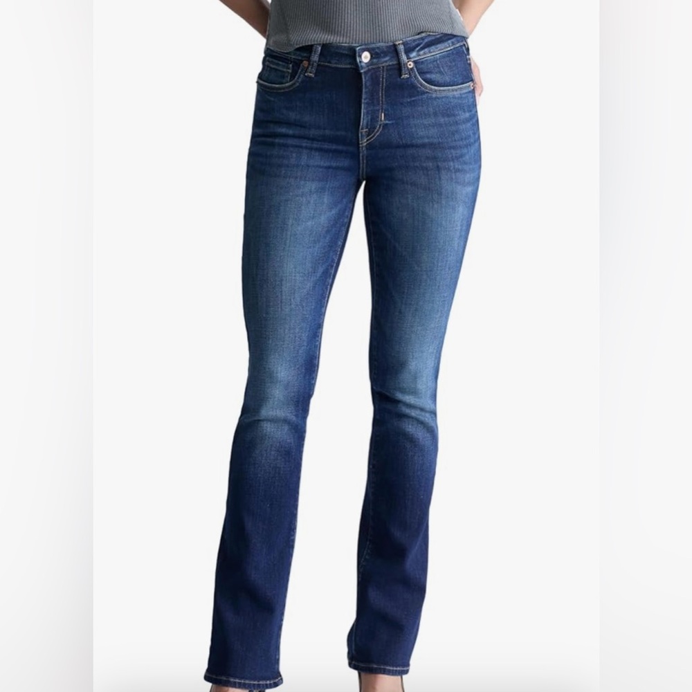 Buffalo David Bitton Boulevard Denim Blue Jeans, Mid-rise Straight-leg Stretch